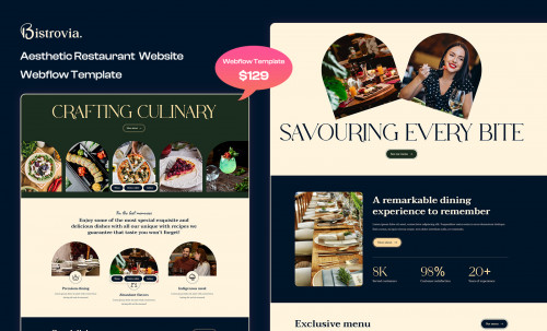 Bistrovia Restaurant Website Webflow Template