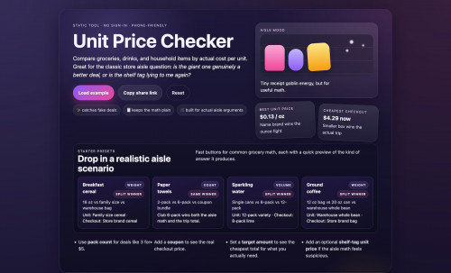 Unit Price Checker