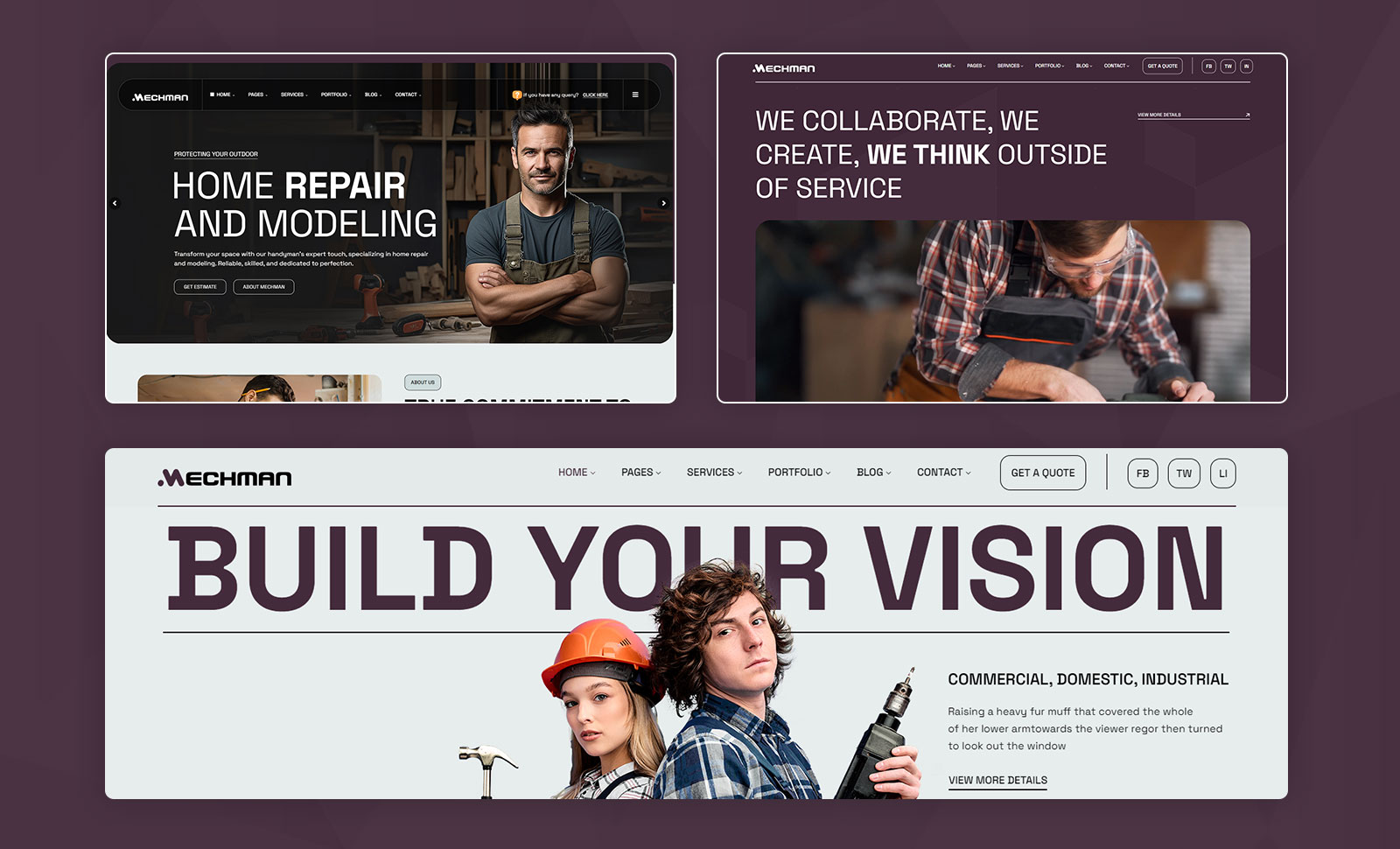 Mechman Handyman Website WordPress Theme