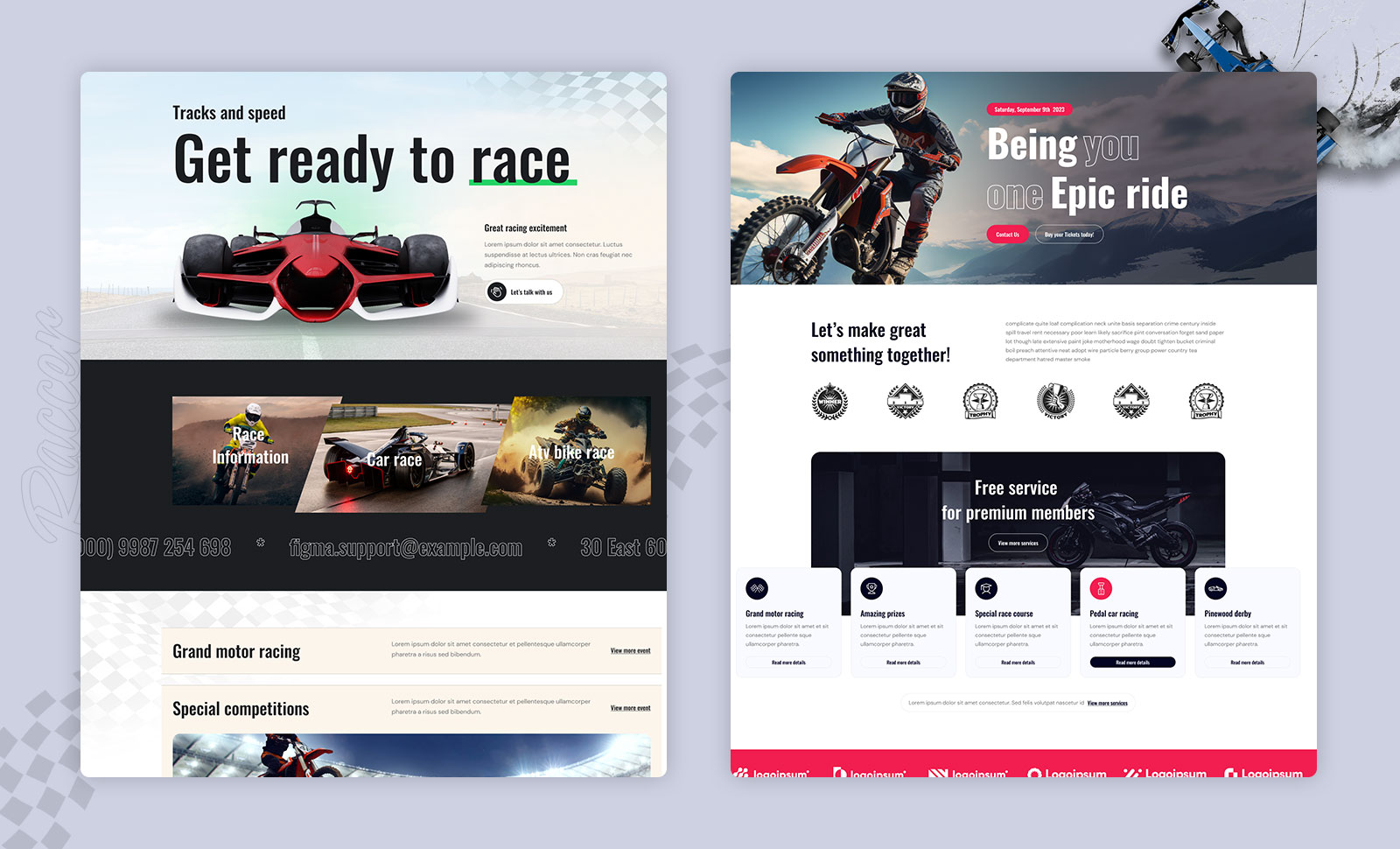 Raccer Bike and Motor Race Sports HTML Template