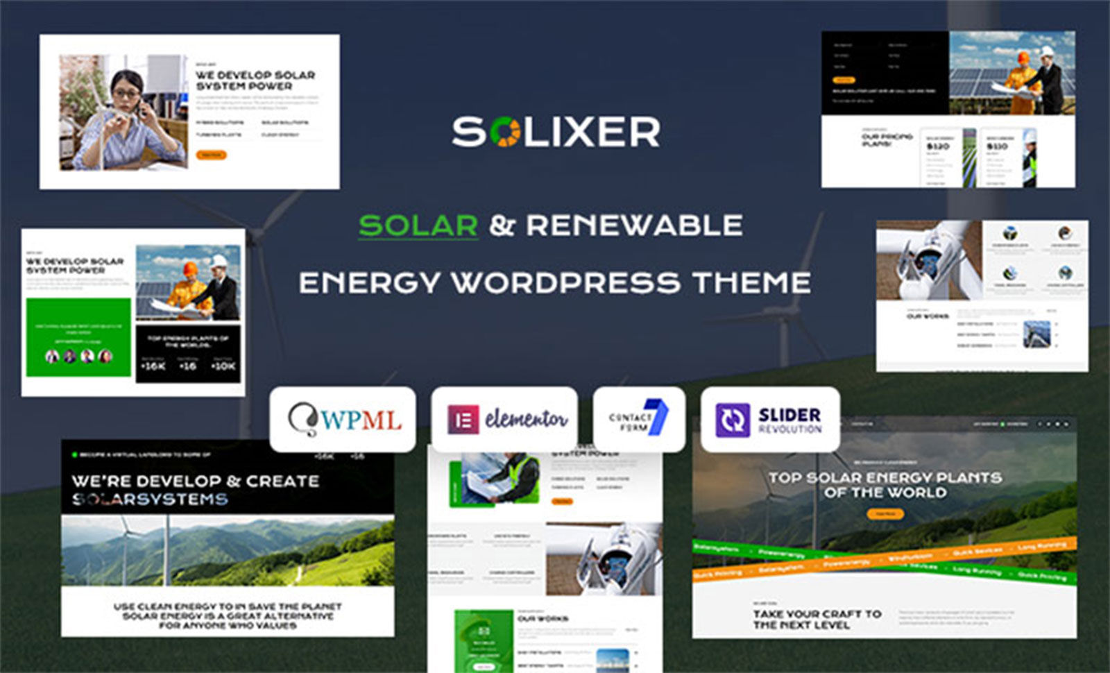 Solixer Ecology and Solar Energy WordPress Theme