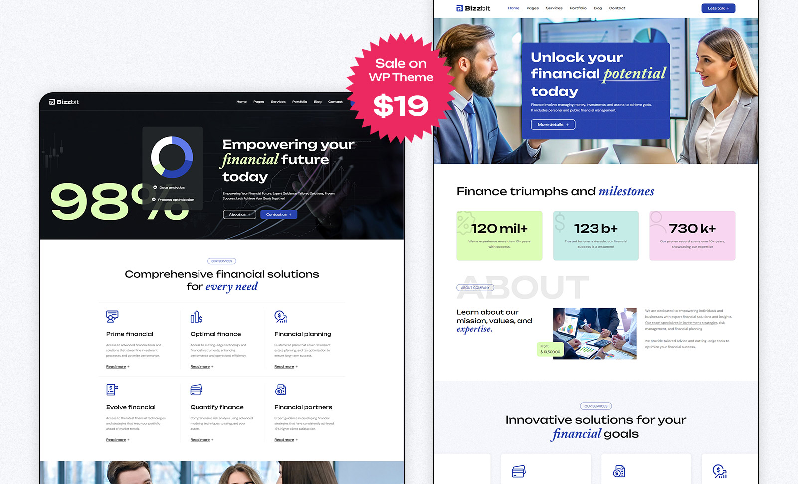 Bizzbit Finance and Business WordPress Theme