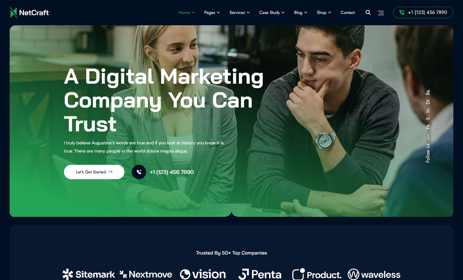 NetCraft Digital Marketing Agency WordPress Theme