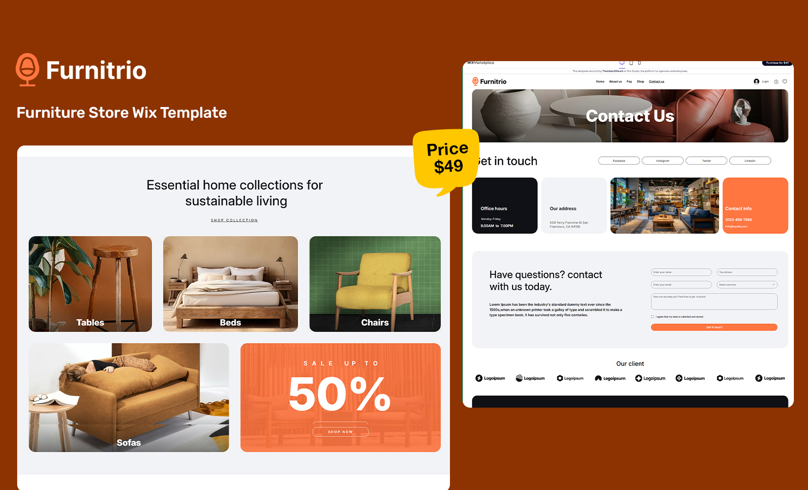 Furnitrio Wix Template