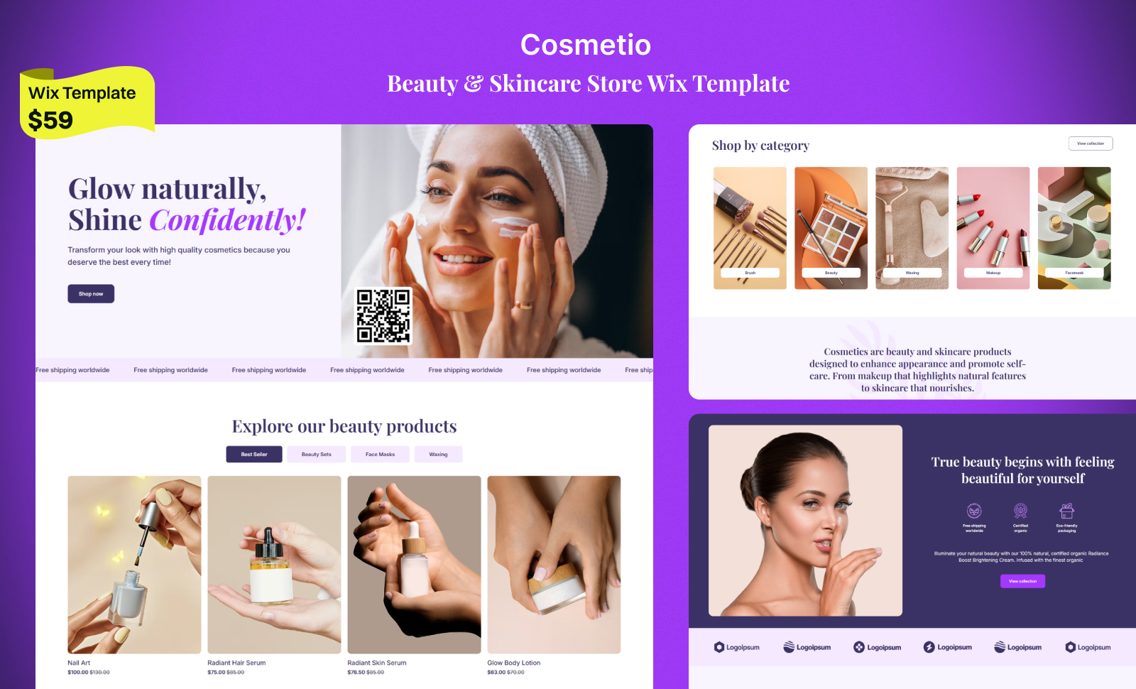 Cosmetio Wix Template