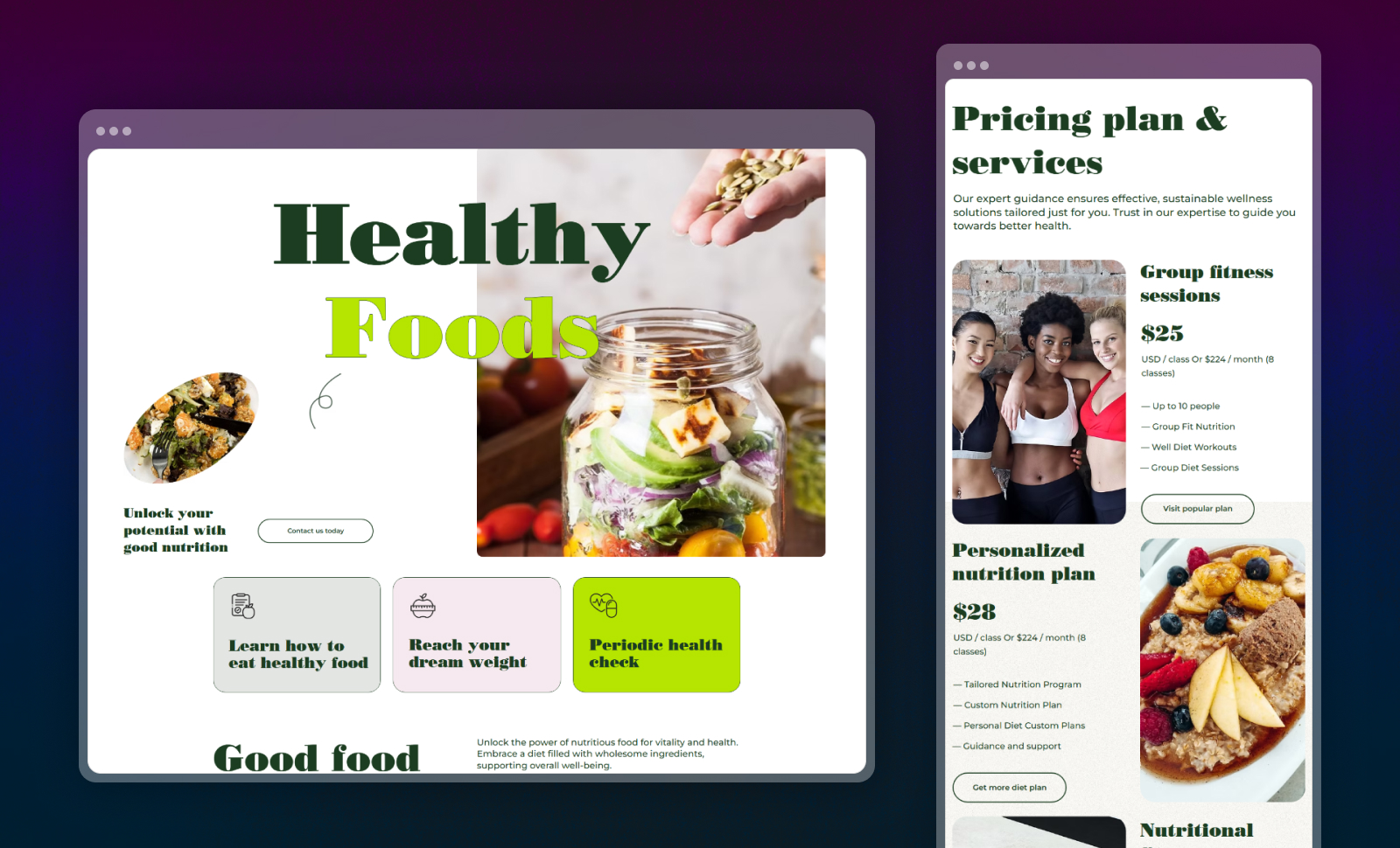 Dietary Wix Template