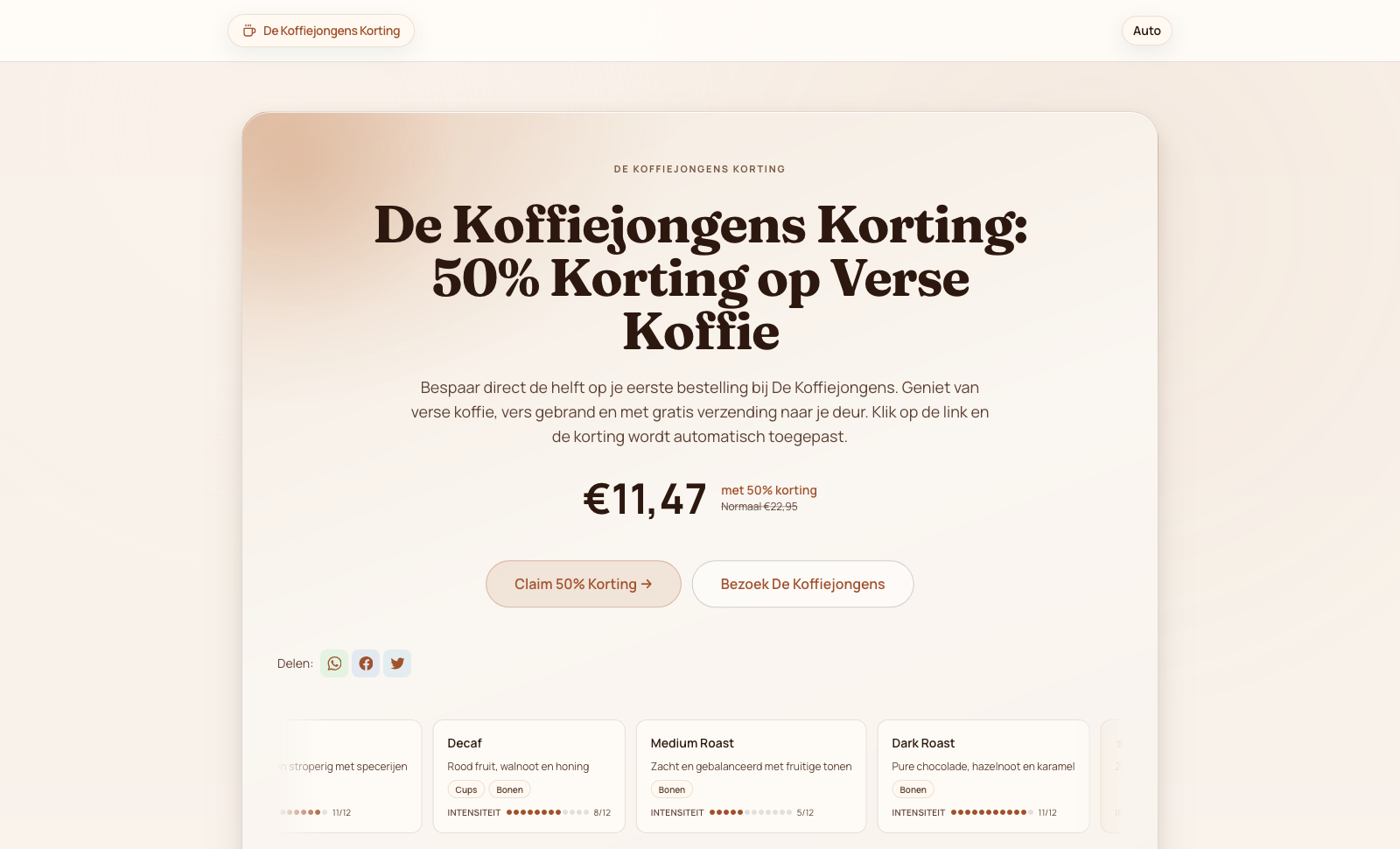 De Koffiejongens Korting