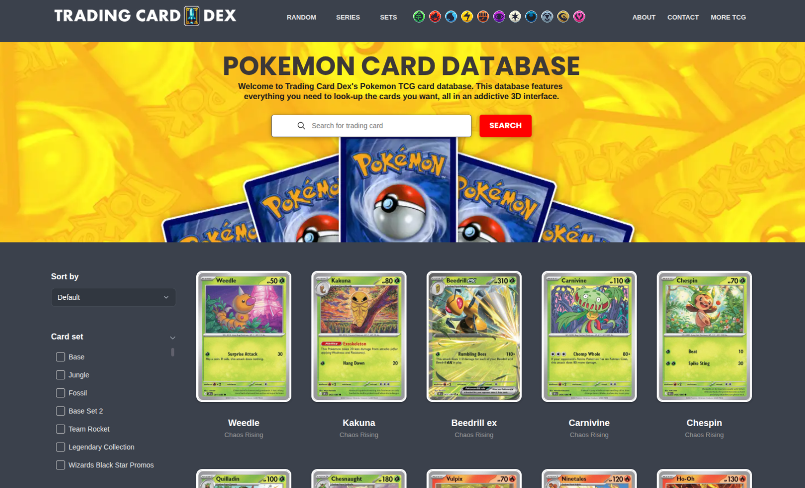 Pokemon Trading Card Database