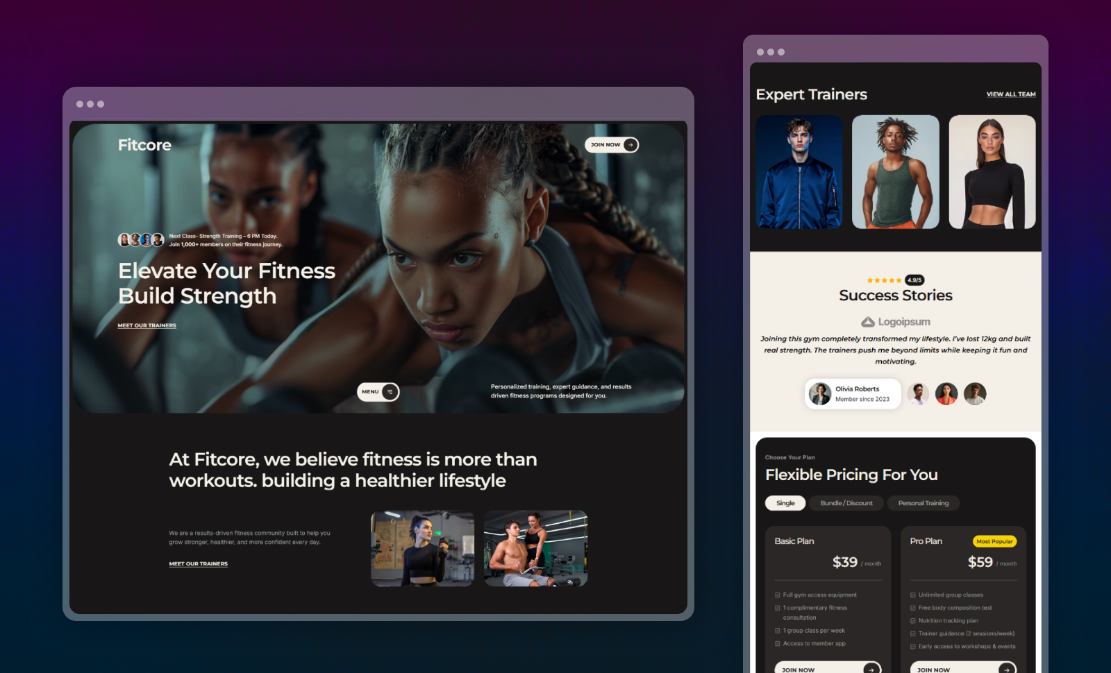 Fitcore Wix Template
